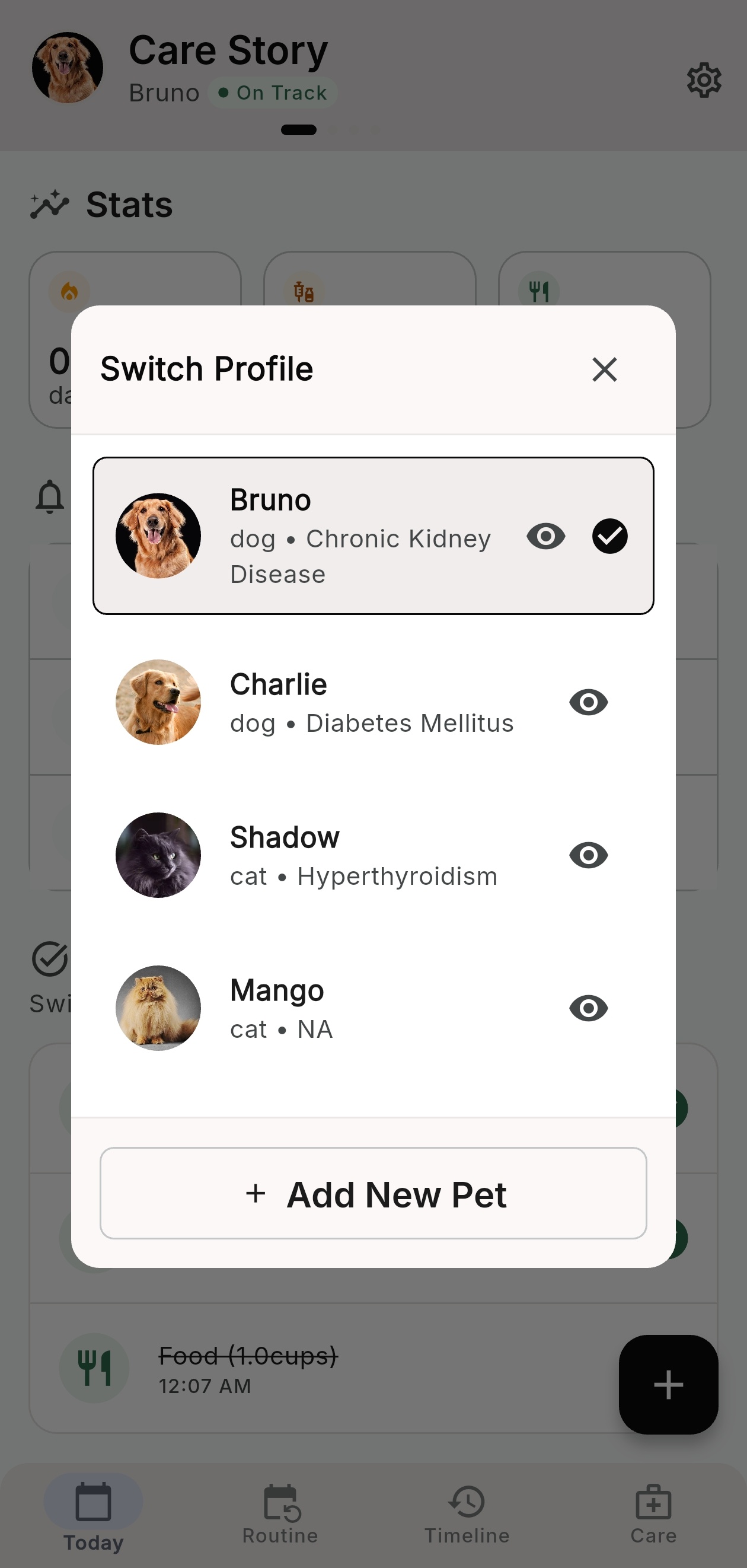 PawwCare expense tracking and insights screen
